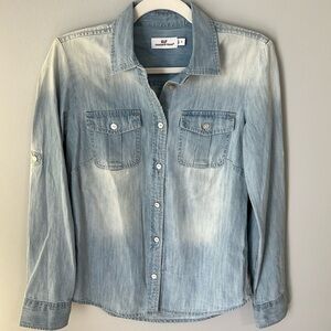 Vineyard Vines Blue Denim Long Sleeve Button Up Shirt